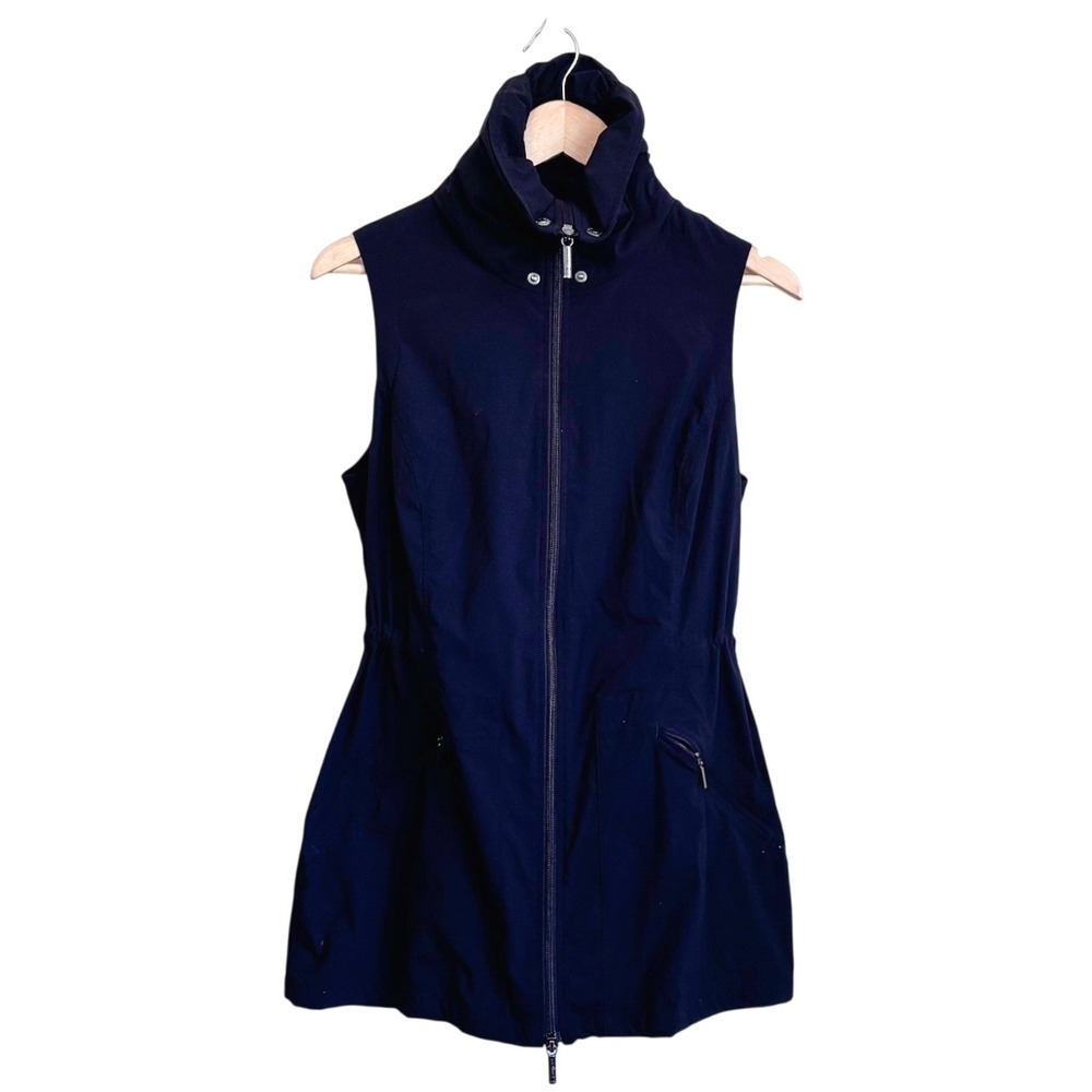Anatomie Womens Travel Utility Vest Medium Black Lightweight Stretch Drawstring
